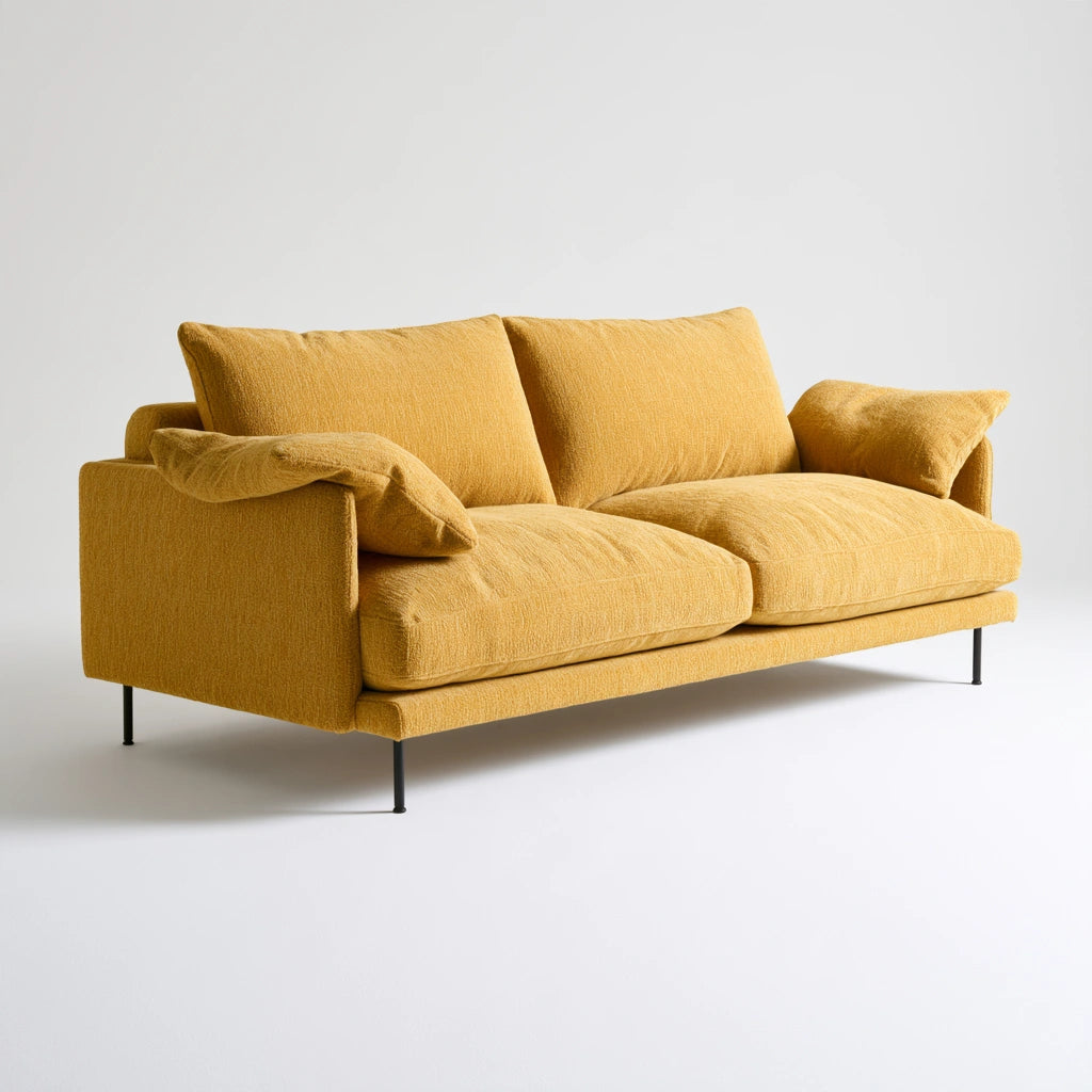 Nowoczesna sofa, kolor: musztardowy