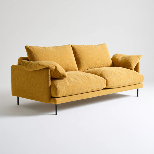 Nowoczesna sofa, kolor: musztardowy
